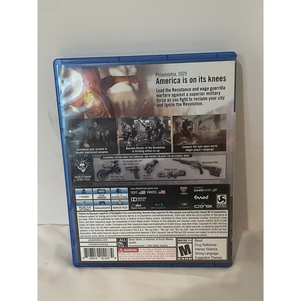 PS4 Homefront The Revolution‎ PlayStation 4 Game 2016